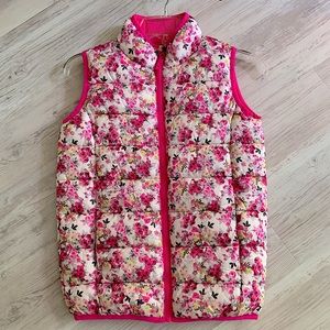 Joules Girls Pink Floral Puffer Vest 9/10 yrs